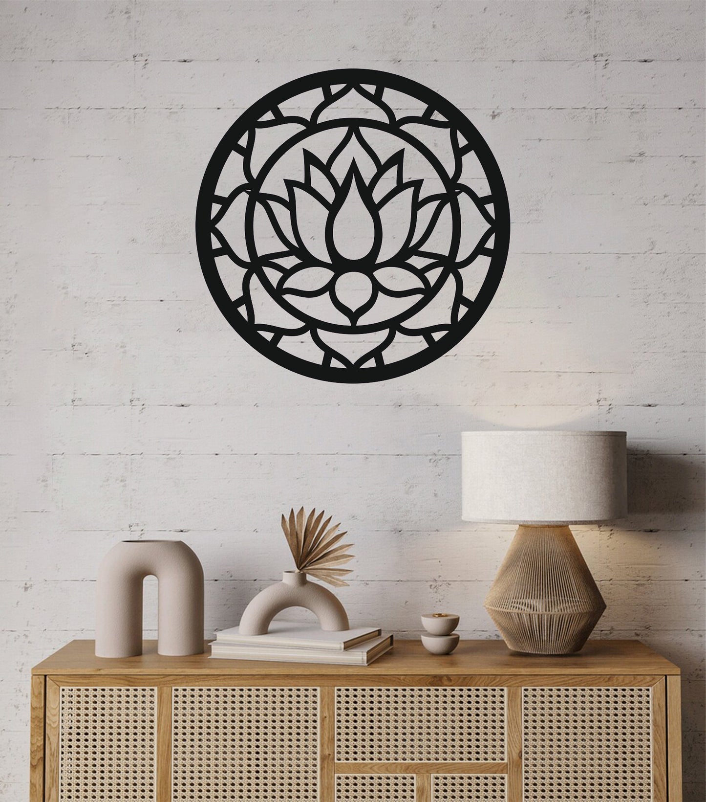 Cuadro Mandala Flor de Loto Decoración Espiritual para Hogar y Meditación