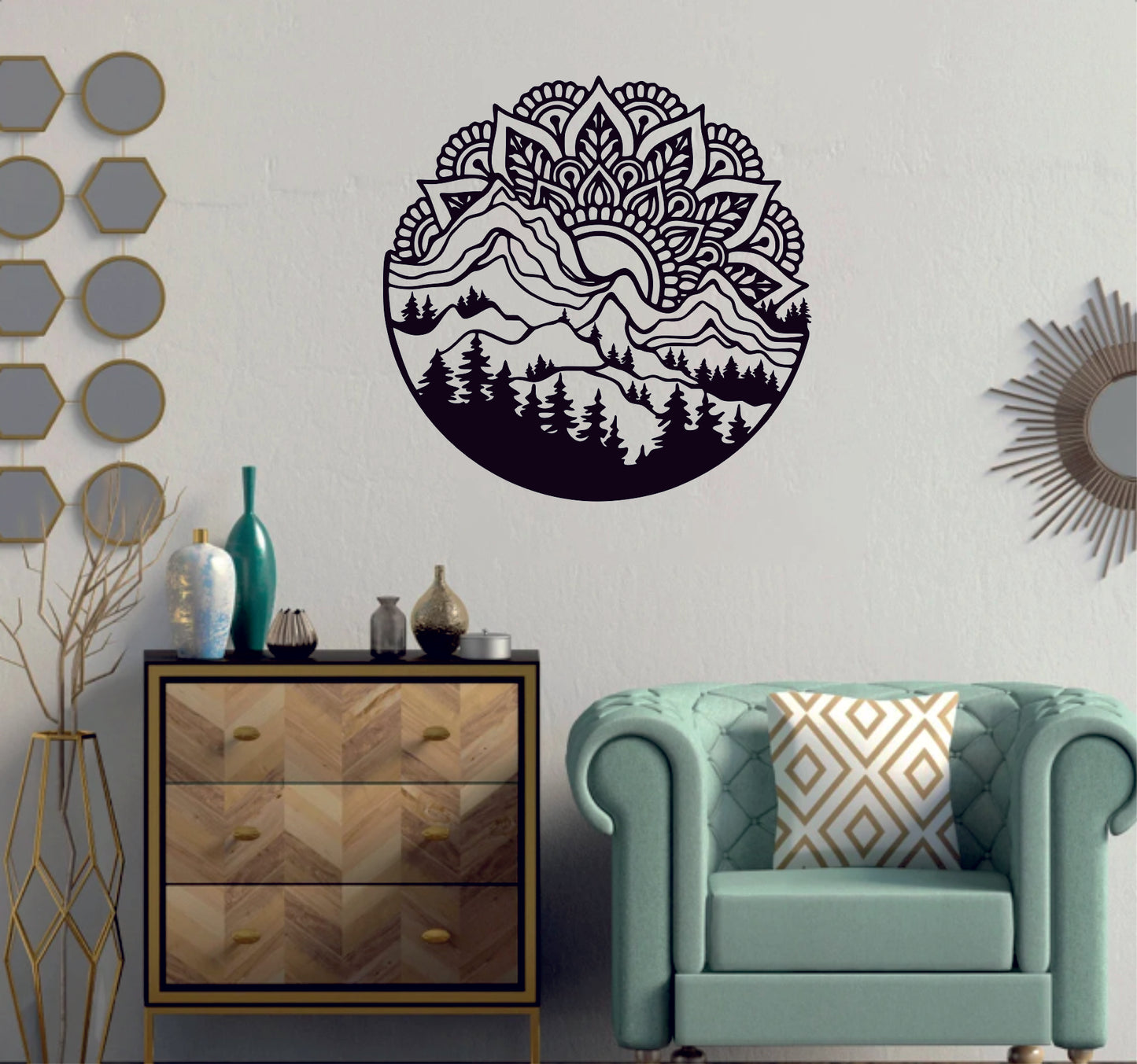 Cuadro Montaña Mandala  - Decoración Natural y Espiritual para el Hogar
