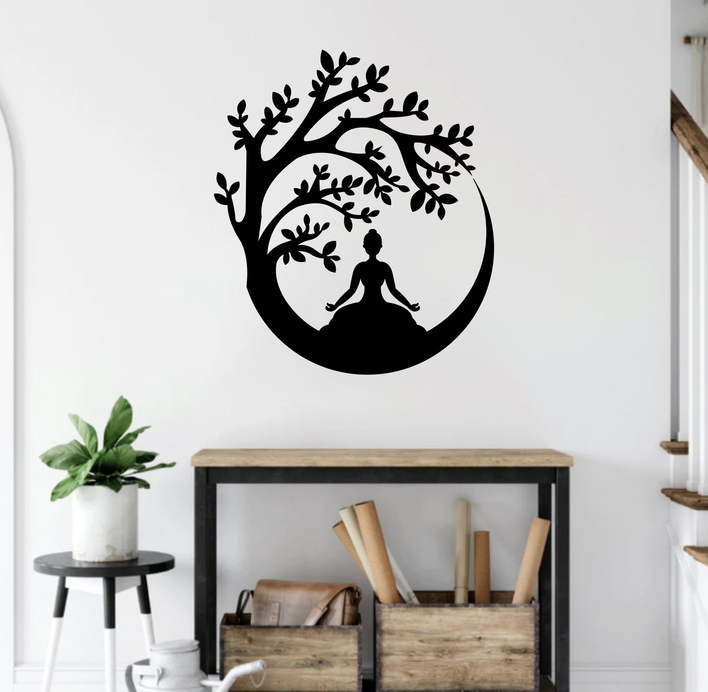 Cuadro Yoga LifeTree: Arte de Bienestar y Meditación  para Decoración del Hogar